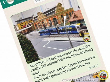 Neuigkeiten von uns: WhatsApp Kanal "Modellstraßenbahn"