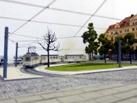 Die Wendeschleife am Schlesischen Platz (am Bahnof Neustadt).