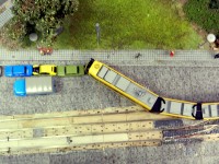 Luftaufnahme vom Stra&szlig;enbahnunfall in der Leipziger Stra&szlig;e