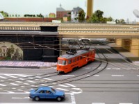 Sonderfahrzeug: Es reinigt die Fahrleitung w&auml;hrend des Ausstellungsbetriebes.