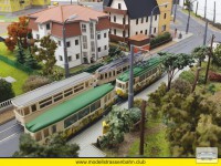 Zwei Zweiachser mit Beiwagen in der Gleisschleife KLeinzschachwitz