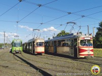 Die drei historischen Straßenbahnzüge