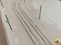 Die ersten Gleise werden vergossen